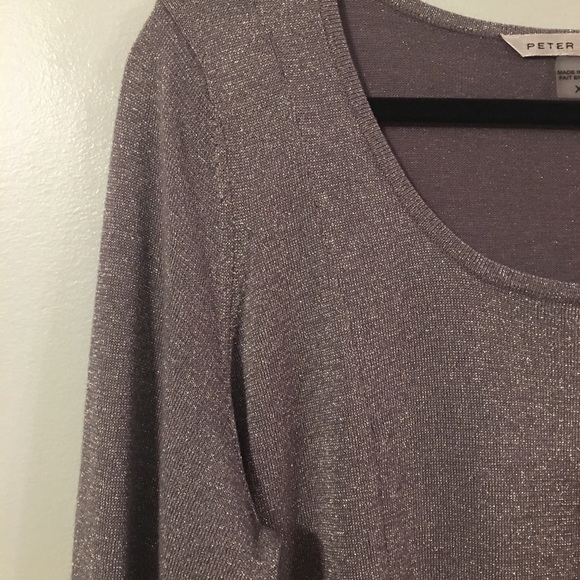 Peter Nygard Sharkbite Sweater with Silver Thread - Picture 3 of 6